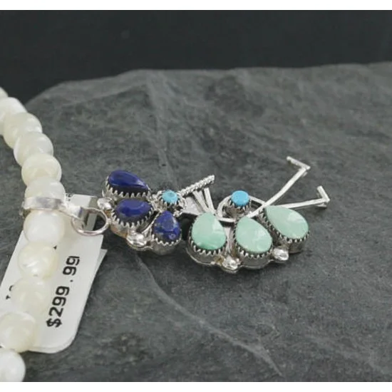 Petit Point Handmade Certified Authentic Zuni .925 Sterling Silver Turquoise Native American Necklace 390682926137 Petit Point Handmade Certified Authentic Zuni .925 Sterling Silver Turquoise Native American Necklace 390682926137