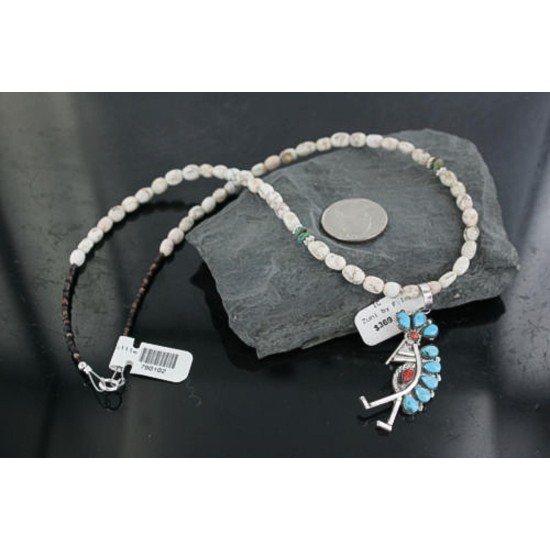Petit Point Handmade Certified Authentic Zuni .925 Sterling Silver Turquoise Native American Necklace 390685390921 Petit Point Handmade Certified Authentic Zuni .925 Sterling Silver Turquoise Native American Necklace 390685390921