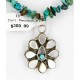 Petit Point Handmade Certified Authentic Zuni .925 Sterling Silver Turquoise Native American Necklace 390852186156