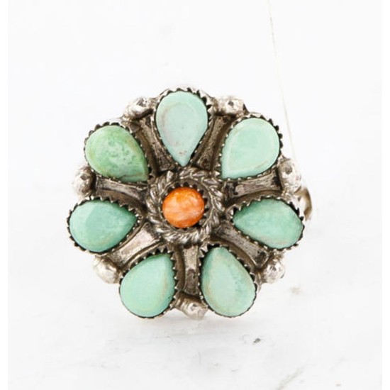 Petit Point Handmade Certified Authentic Zuni .925 Sterling Silver Turquoise Native American Ring 371051877897 Petit Point Handmade Certified Authentic Zuni .925 Sterling Silver Turquoise Native American Ring 371051877897