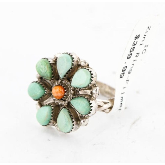 Petit Point Handmade Certified Authentic Zuni .925 Sterling Silver Turquoise Native American Ring 371051877897 Petit Point Handmade Certified Authentic Zuni .925 Sterling Silver Turquoise Native American Ring 371051877897