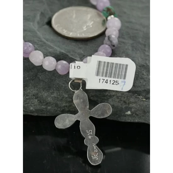 Petit Point Handmade CROSS Certified Authentic Zuni .925 Sterling Silver MultiColor Stones Native American Necklace 370953341535 Petit Point Handmade CROSS Certified Authentic Zuni .925 Sterling Silver MultiColor Stones Native American Necklace 370953341535