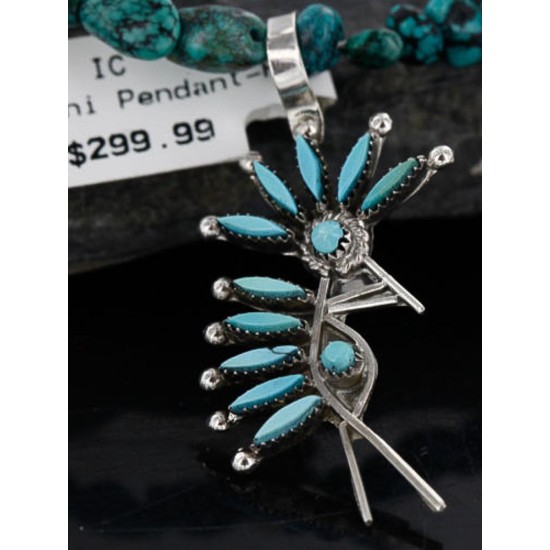 Petit Point Handmade KOKOPELI Certified Authentic Zuni .925 Sterling Silver Native American Necklace 370986805838