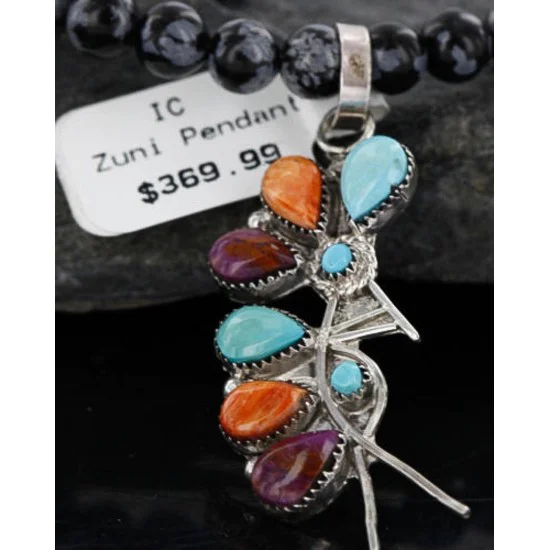 Petit Point Handmade KOKOPELI Certified Authentic Zuni .925 Sterling Silver Turquoise Native American Necklace 370983404874 Petit Point Handmade KOKOPELI Certified Authentic Zuni .925 Sterling Silver Turquoise Native American Necklace 370983404874