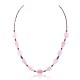 Pink Quartz Natural Turquoise Hematite .925 Sterling Silver Certified Authentic Navajo Native American Necklace 750192