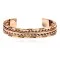 Pure Copper and Brass Certified Authentic Navajo Native American Handmade Horse Feather Cuff Bracelet 12845-6