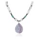 Purple Agate Certified Authentic Navajo .925 Sterling Silver WHITE Turquoise Turquoise Native American Necklace 15985-1