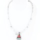 Handmade Certified Authentic Navajo .925 Sterling Silver Natural Spiny Oyster and Turquoise Native American Necklace 370998845768