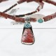 Handmade Certified Authentic Navajo .925 Sterling Silver Natural Spiny Oyster and Turquoise Native American Necklace 390758439879