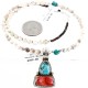 Handmade Certified Authentic Navajo .925 Sterling Silver Natural Spiny Oyster and Turquoise Native American Necklace 390769184790