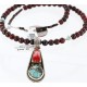 Handmade Certified Authentic Navajo .925 Sterling Silver Natural Spiny Oyster and Turquoise Native American Necklace 390767964447