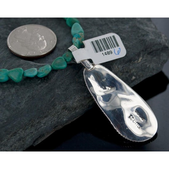 Handmade Certified Authentic Navajo .925 Sterling Silver Natural Coral and Turquoise Native American Necklace 370891381547 Handmade Certified Authentic Navajo .925 Sterling Silver Natural Coral and Turquoise Native American Necklace 370891381547