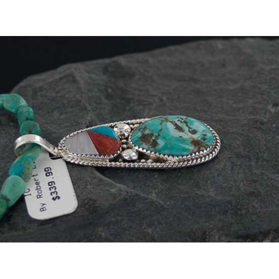 Handmade Certified Authentic Navajo .925 Sterling Silver Natural Coral and Turquoise Native American Necklace 370891381547 Handmade Certified Authentic Navajo .925 Sterling Silver Natural Coral and Turquoise Native American Necklace 370891381547