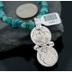 RARE Double OLD Buffalo Coin Certified Authentic Navajo Native .925 Sterling Silver Turquoise Native American Necklace 390570115201