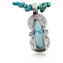 RARE Double OLD Buffalo Coin Certified Authentic Navajo Native .925 Sterling Silver Turquoise Native American Necklace 390570115201