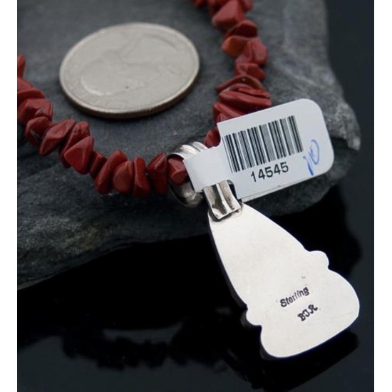 Rare Handmade Certified Authentic Navajo .925 Sterling Silver Natural Turquoise and Spiny Oyster Native American Necklace 370840033802 Rare Handmade Certified Authentic Navajo .925 Sterling Silver Natural Turquoise and Spiny Oyster Native American Necklace 370840033802
