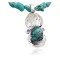 RARE Handmade Double OLD Buffalo Nickel Certified Authentic Navajo .925 Sterling Silver #8 Turquoise Native American Necklace 370794699249