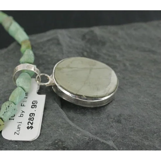 Real Handmade Inlaid Certified Authentic Zuni .925 Sterling Silver Boulder Turquoise Native American Necklace 390678420543 Real Handmade Inlaid Certified Authentic Zuni .925 Sterling Silver Boulder Turquoise Native American Necklace 390678420543