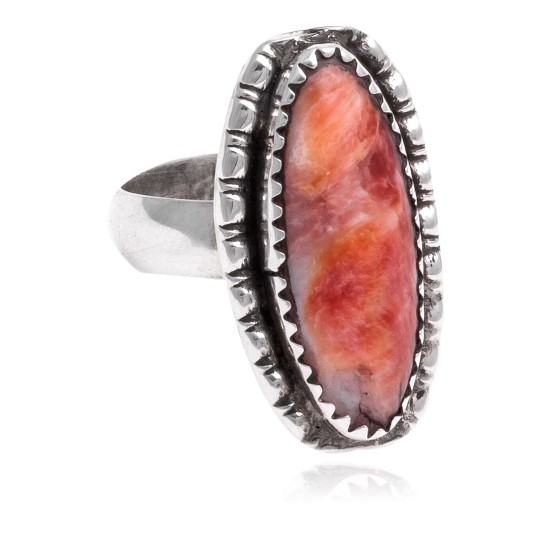 Spiny Oyster .925 Sterling Silver Certified Authentic Navajo Native American Handmade Ring  24427-1