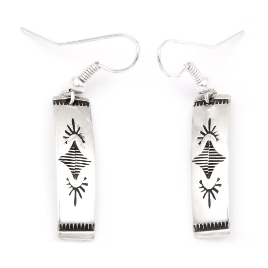 Star .925 Sterling Silver Certified Authentic Handmade Navajo Native American Earrings 27259-1