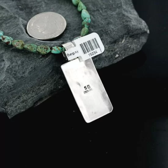 Sterling .925 Sterling Silver Handmade Wave Certified Authentic Navajo Turquoise Native American Necklace 390667520150 Sterling .925 Sterling Silver Handmade Wave Certified Authentic Navajo Turquoise Native American Necklace 390667520150