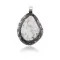 Sun .925 Sterling Silver Certified Authentic Handmade Navajo Native American Natural White Buffalo Pendant 24459