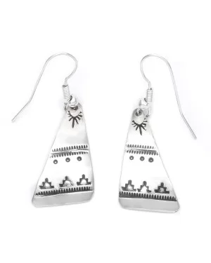 Sun Mountain Rain .925 Starling Silver Certified Authentic Handmade Navajo Native American Earrings  27261-3