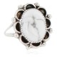 Sun Navajo Certified Authentic .925 Sterling Silver Handmade White Howlite Native American Ring 13115-5