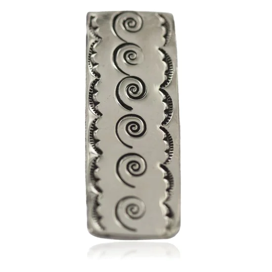 Swirl Navajo Certified Authentic Nickel Handmade Native American Money Clip 11268-5 Swirl Navajo Certified Authentic Nickel Handmade Native American Money Clip 11268-5