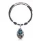 Turtle Natural Turquoise and Hematite .925 Sterling Silver Certified Authentic Navajo Native American Handmade Necklace and Pendant 24537-25560