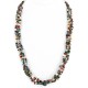 Large Certified Authentic 3 Strand Navajo .925 Sterling Silver Multicolor Stones Native American Necklace 371105295081