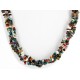 Large Certified Authentic 3 Strand Navajo .925 Sterling Silver Multicolor Stones Native American Necklace 371105295081