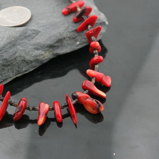 Certified Authentic Navajo .925 Sterling Silver Graduated Coral and Turquoise Native American Necklace 370973131473 Certified Authentic Navajo .925 Sterling Silver Graduated Coral and Turquoise Native American Necklace 370973131473