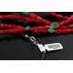 Certified Authentic 5 Strand Navajo .925 Sterling Silver Turquoise and Coral Native American Necklace 390744553446
