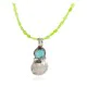 Vintage Style Buffalo Nickel .925 Sterling Silver Certified Authentic Navajo Natural Turquoise Gaspeite Native American Necklace 14343-40-1570