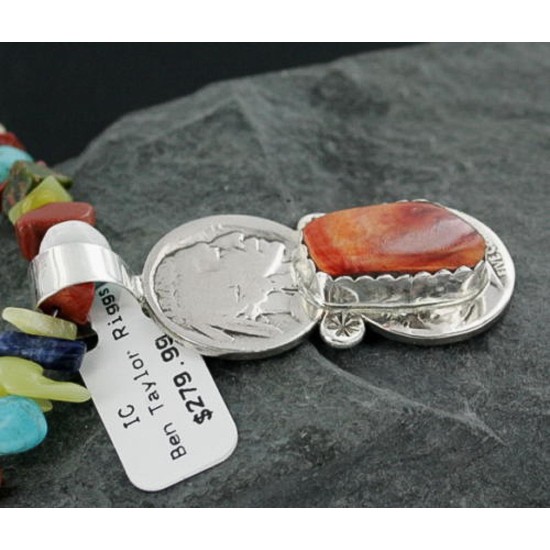 Vintage Style Indian Head OLD Double Buffalo Coin Certified Authentic Navajo .925 Sterling Silver Spiny Oyster Native American Necklace 370901970097 Vintage Style Indian Head OLD Double Buffalo Coin Certified Authentic Navajo .925 Sterling Silver Spiny Oyster Native American Necklace 370901970097