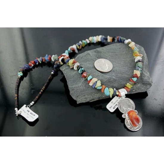 Vintage Style Indian Head OLD Double Buffalo Coin Certified Authentic Navajo .925 Sterling Silver Spiny Oyster Native American Necklace 370901970097 Vintage Style Indian Head OLD Double Buffalo Coin Certified Authentic Navajo .925 Sterling Silver Spiny Oyster Native American Necklace 370901970097