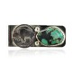 Vintage Style OLD Buffalo Coin Certified Authentic Navajo .925 Sterling Silver and Nickel Natural Turquoise Native American Money Clip 11248