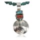 Vintage Style OLD Buffalo Coin Certified Authentic Navajo .925 Sterling Silver Coral and Turquoise Native American Necklace 390702749076