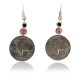 Vintage Style OLD Buffalo Coin Certified Authentic Navajo .925 Sterling Silver Natural Coral Native American Earrings 370918221662