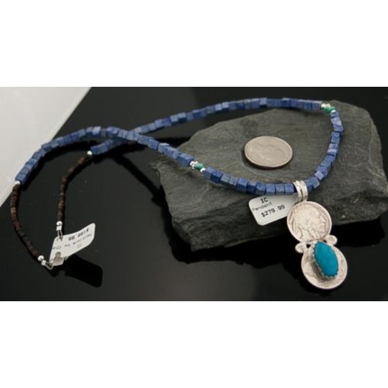 Vintage Style OLD Buffalo Coin Certified Authentic Navajo .925 Sterling Silver Natural Turquoise Native American Necklace 370843756290 Vintage Style OLD Buffalo Coin Certified Authentic Navajo .925 Sterling Silver Natural Turquoise Native American Necklace 370843756290