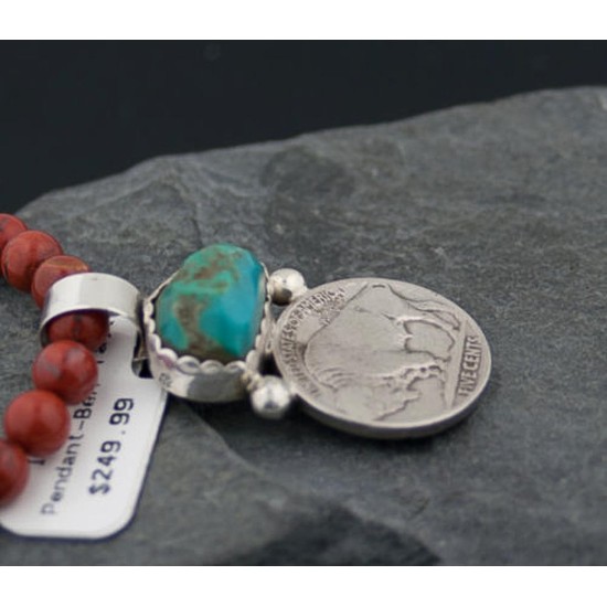 Vintage Style OLD Buffalo Coin Certified Authentic Navajo .925 Sterling Silver Turquoise Native American Necklace 370882039782 Vintage Style OLD Buffalo Coin Certified Authentic Navajo .925 Sterling Silver Turquoise Native American Necklace 370882039782