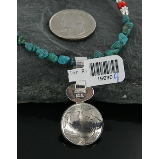 Vintage Style OLD Buffalo Coin Certified Authentic Navajo .925 Sterling Silver Turquoise Native American Necklace 370922458208 Vintage Style OLD Buffalo Coin Certified Authentic Navajo .925 Sterling Silver Turquoise Native American Necklace 370922458208