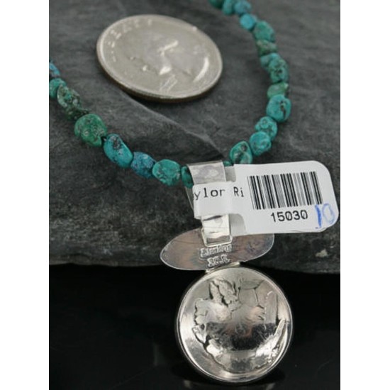 Vintage Style OLD Buffalo Coin Certified Authentic Navajo .925 Sterling Silver Turquoise Native American Necklace 370923230392 Vintage Style OLD Buffalo Coin Certified Authentic Navajo .925 Sterling Silver Turquoise Native American Necklace 370923230392
