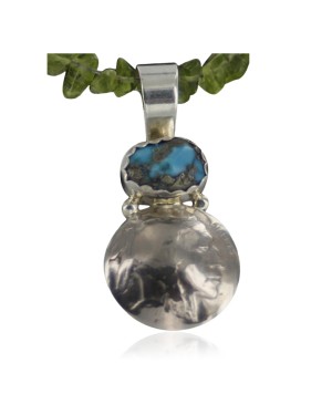 Vintage Style OLD Buffalo Coin Certified Authentic Navajo .925 Sterling Silver Turquoise Native American Necklace 370928670998