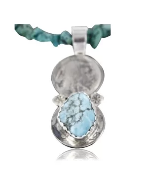 Vintage Style OLD Buffalo Coin Certified Authentic Navajo .925 Sterling Silver Turquoise Native American Necklace 370979736643