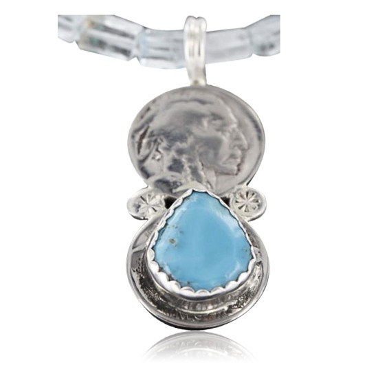 Vintage Style OLD Buffalo Coin Certified Authentic Navajo .925 Sterling Silver Turquoise Native American Necklace 370979898665 Vintage Style OLD Buffalo Coin Certified Authentic Navajo .925 Sterling Silver Turquoise Native American Necklace 370979898665