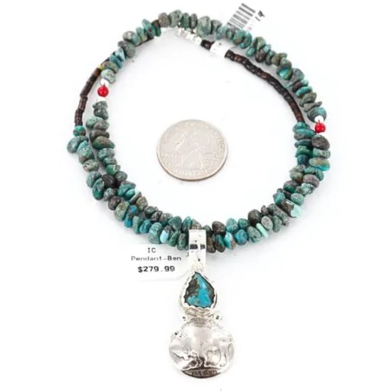 Vintage Style OLD Buffalo Coin Certified Authentic Navajo .925 Sterling Silver Turquoise Native American Necklace 371048883802 Vintage Style OLD Buffalo Coin Certified Authentic Navajo .925 Sterling Silver Turquoise Native American Necklace 371048883802