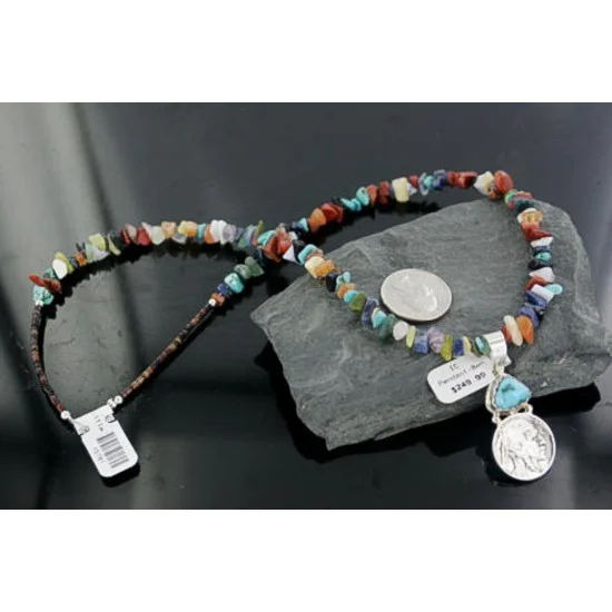 Vintage Style OLD Buffalo Coin Certified Authentic Navajo .925 Sterling Silver Turquoise Native American Necklace 390664059919 Vintage Style OLD Buffalo Coin Certified Authentic Navajo .925 Sterling Silver Turquoise Native American Necklace 390664059919