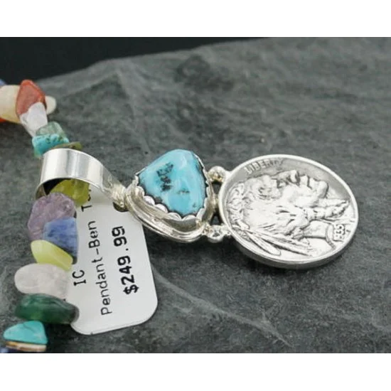 Vintage Style OLD Buffalo Coin Certified Authentic Navajo .925 Sterling Silver Turquoise Native American Necklace 390664059919 Vintage Style OLD Buffalo Coin Certified Authentic Navajo .925 Sterling Silver Turquoise Native American Necklace 390664059919